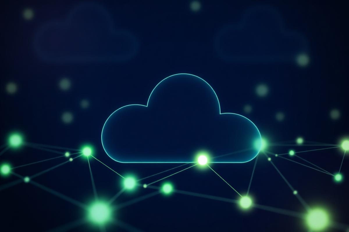 Abstract cloud platform connected to a network of nodes